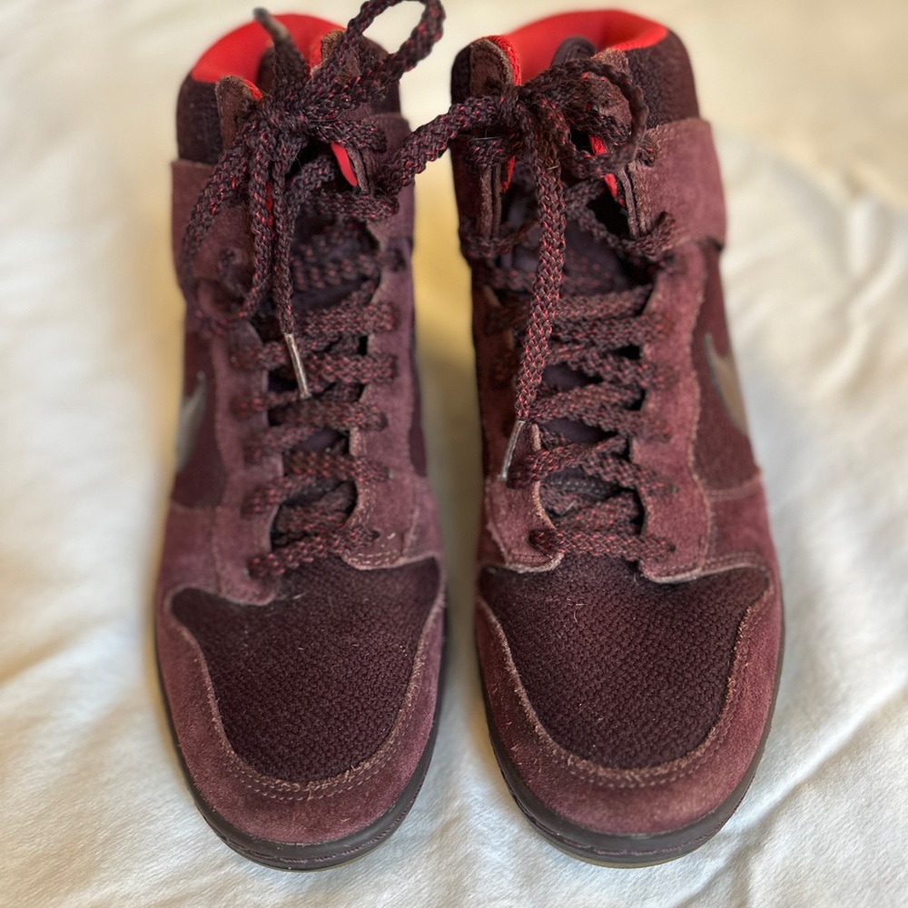 Nike Red High-Top Sneakers Suede Finish